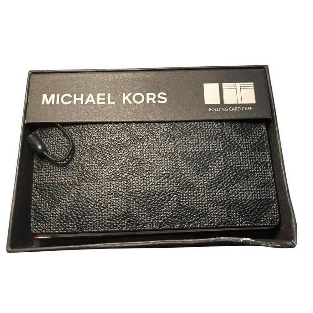 Michael Kors Jet Set Folding Card Case Wallet, Dragon Fruit Pink, MK Logo, NWT